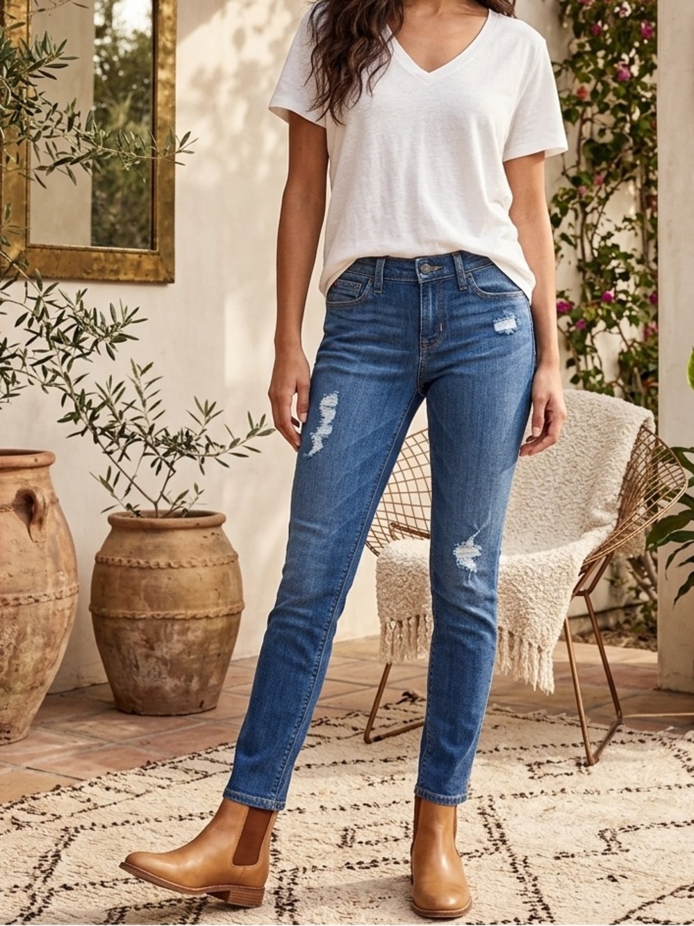 Hudson Jeans Women’s Blue Distressed Skinny Jeans